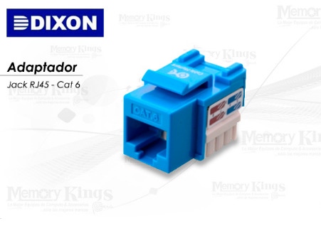 ADAPTADOR JACK RJ45 CAT 6 DIXON Azul